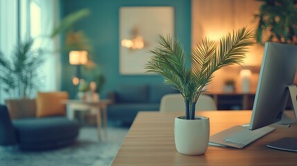 Poster - A space where creativity flows Still life shot of a modern office space : Generative AI