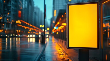Aufkleber - Vertical billboard at a public transport stop City in motion Mockup : Generative AI