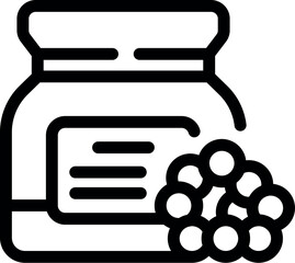 Wall Mural - Line icon of a jar with homeopathy pills representing alternative medicine treatment