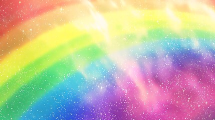 Canvas Print - A vibrant rainbow arching over a colorful, starry background, evoking a sense of wonder and joy.