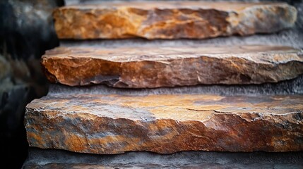 Aufkleber - brown natural stones for product presentation podium background : Generative AI