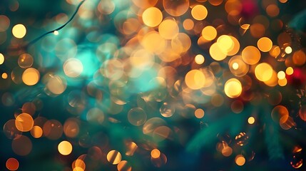 Canvas Print - A blurred background of warm, glowing lights, creating a festive and cozy atmosphere.