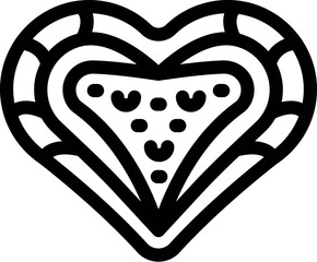 Sticker - Black and white heart shape with an abstract pattern representing love, romance, and affection