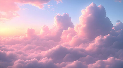 Poster - Pink and purple clouds in a beautiful sunset sky.