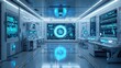 © Raitalinn - Advanced technology and digital screens fill a cutting-edge futuristic medical laboratory.