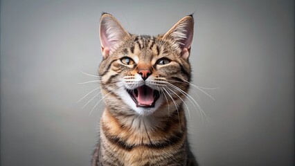 Happy and cute cat laughing, happy, cute, cat, laughing, humor, joyful, feline, adorable, pet, whiskers, playful, humor, amusement