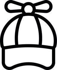 Wall Mural - Simple line icon of a baby hat with a propeller on top