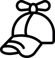 Sticker - Simple line drawing of a baseball cap with a propeller on top