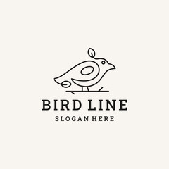 Wall Mural - bird logo design vector line style on white background