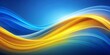 © A.Rod - Bright blue and yellow smooth waves create an abstract and elegant background , vibrant, colorful, ocean, sea, water, waves