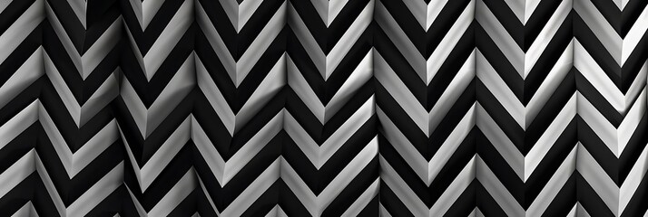 Canvas Print - A textured pattern featuring zigzag lines in black and gray tones, creating a dynamic visual effect.