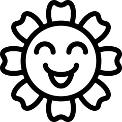 Sticker - Happy sun shining with big smile cartoon character