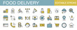 © Rico - フードデリバリーに関するアイコンセット　編集可能　カラー