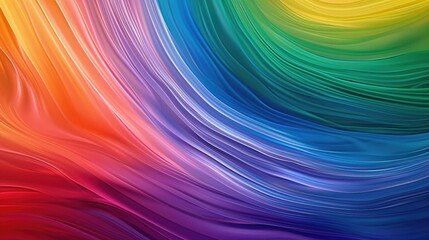 Wall Mural - A bright, vibrant rainbow with energetic lines and colors, flowing smoothly from left to right, set against a colorful, digital backdrop with an intricate, decorative pattern.