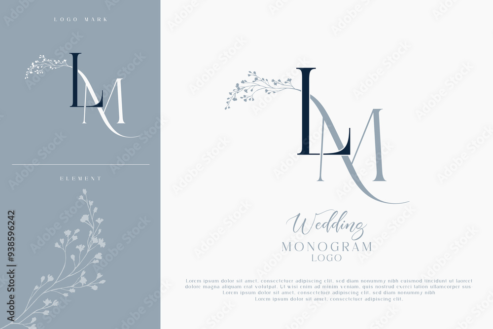 LM ML wedding initial monogram logo Stock Vector | Adobe Stock