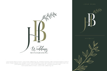 Wall Mural - bh wedding initial modern and monogram logo