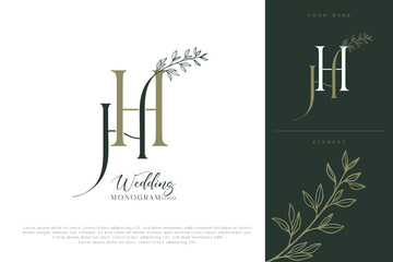 Wall Mural - hh wedding initial modern and monogram logo