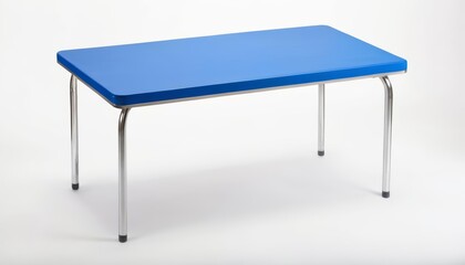  Modern blue table with metal legs