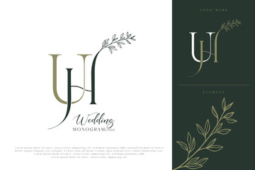 Wall Mural - uh wedding initial modern and monogram logo