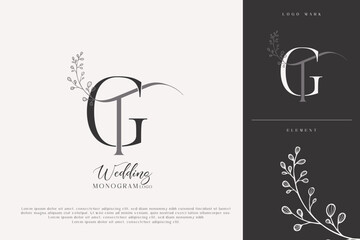 Wall Mural - gt wedding initial monogram logo