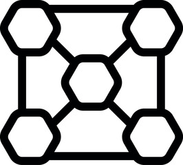 Canvas Print - Blockchain network connecting hexagon blocks icon, distributed ledger technology