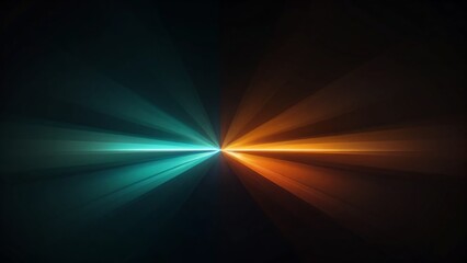 Abstract art with dual light beams in teal and orange, blending in a dark background, perfect for tech designs.