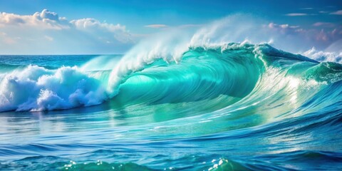 Ocean waves in beautiful turquoise and blue colors, ocean, waves, turquoise, blue, water, sea, nature, vibrant, motion