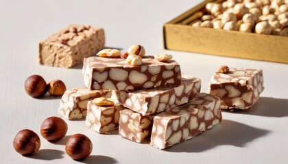 Wall Mural -  Deliciously indulgent chocolate and nut bars