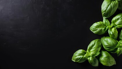 Wall Mural -  Fresh basil leaves ready to add flavor to your dish