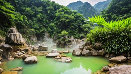 Canvas Print -  Emerald oasis amidst the wilderness