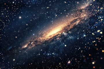 Wall Mural - A Galaxy in the Night Sky with Sparkling Stars