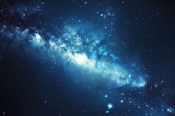 Wall Mural - A Blue Galaxy with a Cluster of Stars and Dust