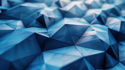 Abstract Blue Geometric Structure - 3D Render