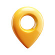© kanoktuch - 3D yellow location pin icon with a hollow center, representing navigation, direction, and maps in a sleek, modern design. Isolated on transparent background, png.