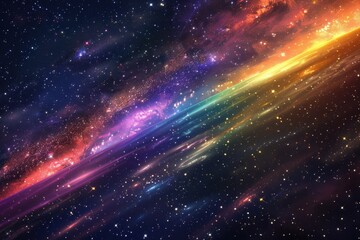Wall Mural - A Diagonal Band of Light and Color in a Starry Night Sky