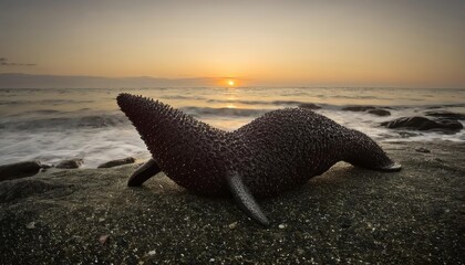 Canvas Print -  Epic Sunset Seashells and Solitude