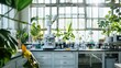© huiying - Serene Science Lab: Unoccupied Educational Space with Sunlight Illuminating Instruments, Reflecting the Calm of Scientific Inquiry and Discovery