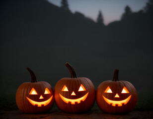 jack o lantern, halloween pumpkin on a black background, halloween pumpkin on a dark background