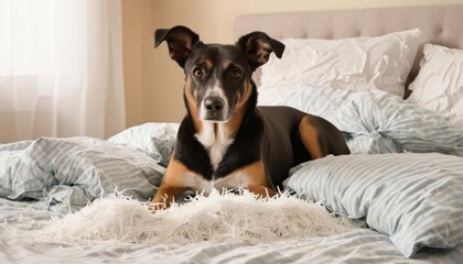 Wall Mural -  A cozy moment of rest with mans best friend