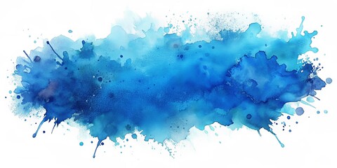 Blue watercolor splash effect with artistic design , watercolor, splash, effect, artistic, template, blue, texture, paint