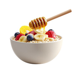 Canvas Print - Delicious bowl of yogurt topped with fresh fruits and honey, perfect for a healthy breakfast or snack