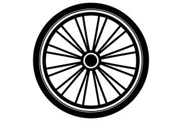 Wall Mural - wagon wheel icon, wheel vector silhouette
