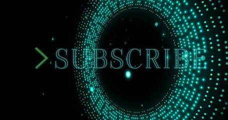 Sticker - Glowing particles forming circular pattern, creating Subscribe text animation