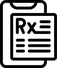 Poster - Simple, bold line icon of a smartphone displaying an electronic prescription form, perfect for representing e prescriptions and telemedicine