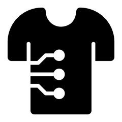 Sticker - smart clothing, smart clothes, smart shirt, t shirt, smart wear, wearable technology solid or glyph icon