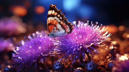 Canvas Print - butterfly on flower HD 8K wallpaper Stock Photographic Image  