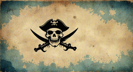 skull and crossbones on grunge background