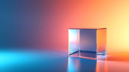 Wall Mural - Colored glass cube