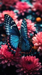 Wall Mural - butterfly on flower  