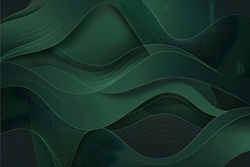 Wall Mural - Abstract Green Waves Background